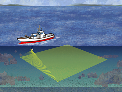 マルチビームソナーによる海底調査