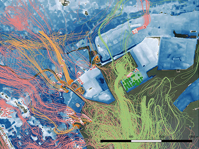 津波・高潮発生時の漂流物シミュレーション