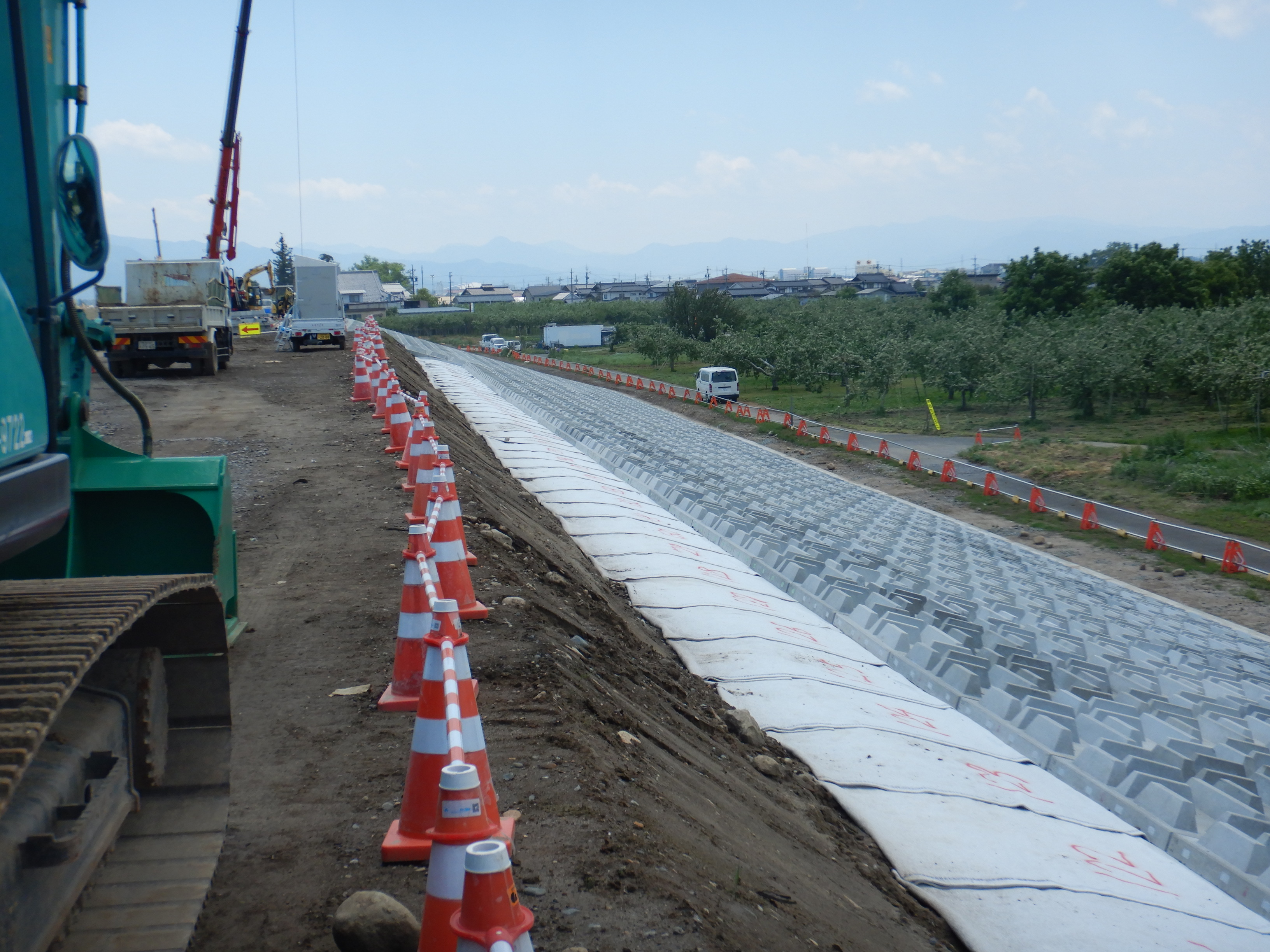 復旧が進む工事現場