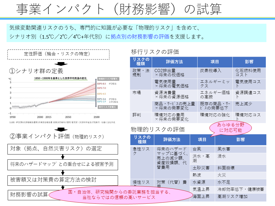 提案書例(事業インパクト(財務影響)の資産)