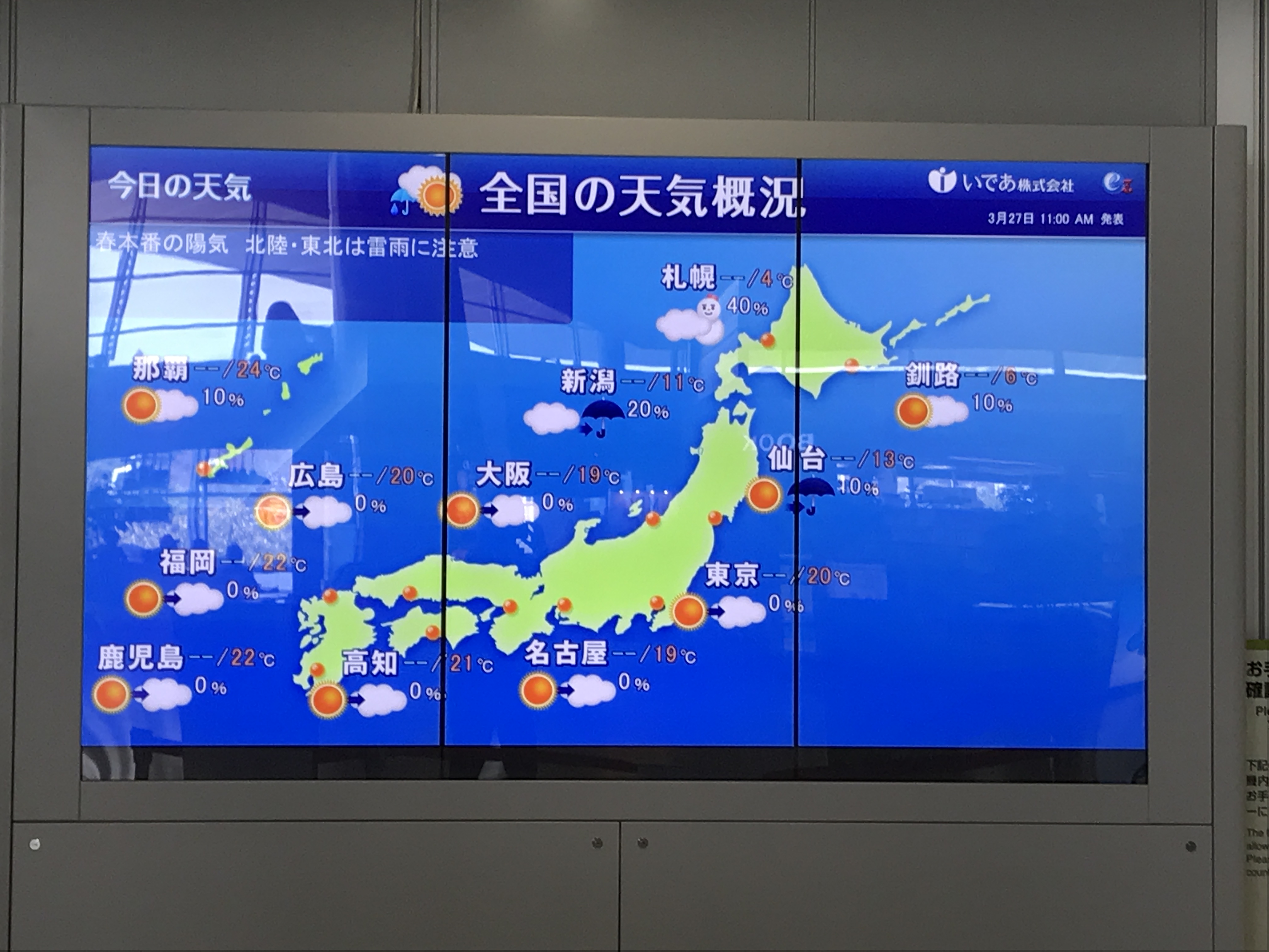 空港でのデジタルサイネージ