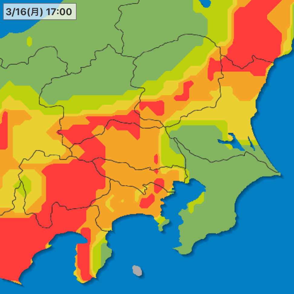 花粉の飛散予測MAP