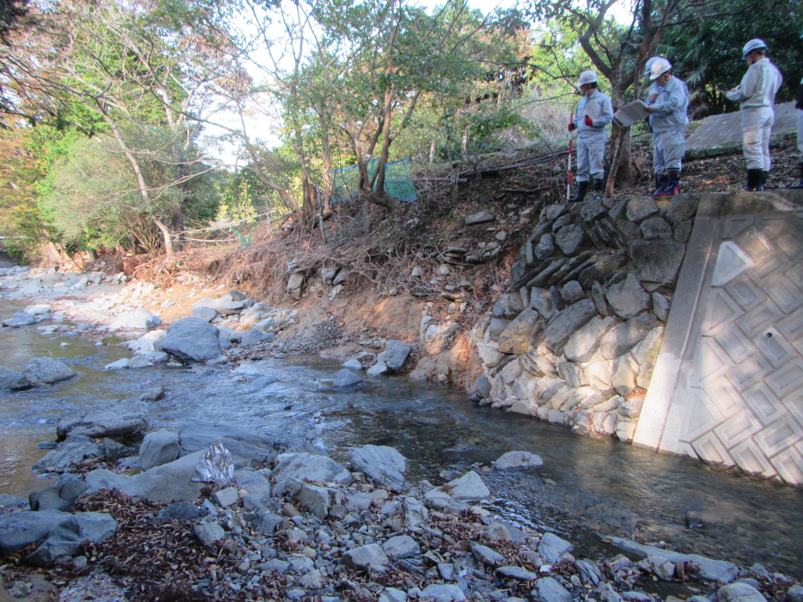 現地での調査結果の説明